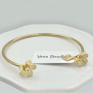 Vera Bradley Flower End Gold Cuff Bracelet